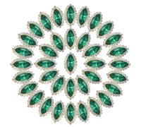 PATIKIL 40 Pcs Strass à Coudre Forme d'Œil Cheval, Cristaux Verre 15x5mm Sur Base Métallique, Diamant à Dos Plat pour l'Artisanat Diy, Couture Robes Mariée Et Vêtements, Vert