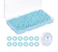 PATIKIL 4000 Pièces Kit Fabrication Bracelets Perles d'Argile, Perles d'Argile Polymère Plates Rondes 6mm, Perles Heishi Préppy avec Fil Élastique pour Fabrication Bijoux DIY, Bleu