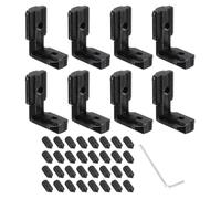 PATIKIL 4040 Series Connecteur D’angle En Aluminium Extrudé, 8Pcs Connecteur D’angle Intérieur En Forme De L Avec Vis/Clé Pour Profilés À Rainures T/V De 8mm, Accessoires, Noir