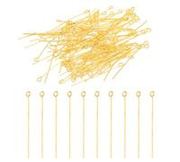 PATIKIL 40mm Épingle à Oeil Aiguilles Environ 150Pcs 21 Jauge Épingles à Tête Métallique, Broches à Œil Ouvert pour la Fabrication de Bijoux, Boucles d'Oreilles, Colliers, Ton Doré