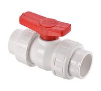 PATIKIL 40mm ID Double Union Bille Vanne pour Eau Flux Contrôle Blanc | 1 Paquet, PVC Prise Type Arrêt Vanne Interrupteur
