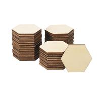 PATIKIL 40mm Pièces en Bois, Lot de 50 Formes Hexagonales Non Finies en Bois Découpées en Blanc, Ornements en Bois Naturel Pour Projets Artisanaux de Noël