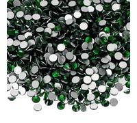 PATIKIL 4320Pcs SS10 Strass Rond Plat en Verre 2.8-2.9mm pour DIY Décoration Vêtements Chaussures Art des Ongles, Vert Foncé