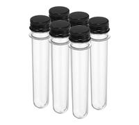 PATIKIL 45ml Tubes à Essai en Plastique Avec Bouchons à Vis, 6Pcs 141x25mm Tubes Pour Décoration de Fête Scientifique, Stockage de Perles de Bonbons, Noir