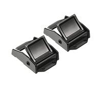PATIKIL 45mm Boucle Métal Sangle, Mince Type Zinc Alliage Antidérapant Cam Pression Sangle Arrimage pour Verrouiler Noir 2 Pcs
