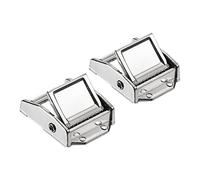 PATIKIL 45mm Boucle Métal Sangle, Mince Type Zinc Alliage Antidérapant Cam Pression Sangle Arrimage pour Verrouiler Argent 2 Pcs