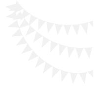 PATIKIL 49ft Fanions Banderoles, Fanions Triangle En Tissu Feutre Guirlande Banderole Décoration Pour Carnaval Mariage Anniversaire Fête, Blanc