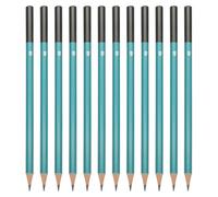 PATIKIL 4B Crayons à Dessin pour Esquisse, 12PCS Crayons à Dessin pour Art Graphite Bois Pré-affûtés pour Esquisse Artistes, Hexagonal, Recharge Noire, Pôle Vert/Noir