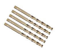 PATIKIL 4mm Foret Hélicoïdal, Tige Droite Jobber 135° Finition Or Acier Rapide M42 8% Cobalt, Mèche pour Perçage Métal de Dureté Moyenne Alliage de Titane Haute Température, Lot de 5