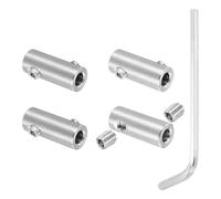 PATIKIL 4mm Trou Agrafe Corde 4Pcs avec M5 Vis Hexagonale rgenté | Colliers de Serrage Acier Inox 304 Double Trou Clip pour Fil pour Raccords de Câbles Métalliques