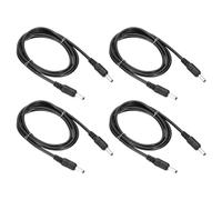 PATIKIL 4Pcs 3Ft Câble d'Extension d'Alimentation DC Mâle à Mâle Noir | Connecteurs Adaptateur de Fil 24 AWG, Cordon de Charge pour Bande LED DVR Routeur Caméra, 3,5 x 1,35 mm