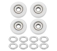 PATIKIL 4Pcs 8Pcs Kit Poulie GuiÀ Roulement À Billes 8x30x9mm Blanc | Meubles Porte, Roue Nylon Avec Double Joint Métallique