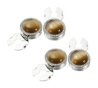 PATIKIL 4Pcs Boutons Manchettes Pour Hommes, Effet chatoyant Brillant Boutons Décoratifs Attaches Amovibles Pour Femmes Chemisiers Robes Cadeaux Anniversaire Noël Mariage, Argent Brun