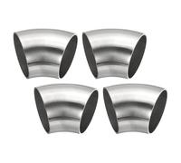 PATIKIL 4pcs Coude À 45 Degrés Mandriné, 48mm OD Acier Coude D'Échappement Raccord De Tuyauterie D'Échappement Acier Inoxydable 304 pour Exhaust Pipe Stair Handrail HVAC