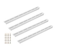 PATIKIL 4Pcs Grille D'Aération Pour Porte, 16 x 1.2 Pouce (Taille Extérieure) Grille De Ventilation À Persiennes En Aluminium Rectangle Pour Meuble À Chaussures Armoire, Argenté