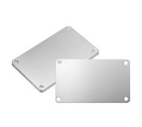 PATIKIL 4Pcs Plaques Nominatives naturels, 3.9 x 2.4" Rectangle 304 Acier Inoxydable Brossé Plaque Gravable Personnalisable Laser naturel Avec Trous Pour Plaque Nominative Maison Bureau