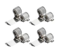 PATIKIL 4Pcs Porte-Stylos Clips, Porte-Stylos en Métal avec Boucle Réglable pour Stylo Crayon avec Double Boucle à Ressort pour Cahier, Presse-Papiers, Tons Argent