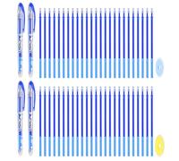 PATIKIL 4Pcs Stylos Gel Effaçables Avec 50 Recharges Et 2 Gommes, 0.5mm Stylos Effaçables À La Chaleur Pour Encre Bleue Stylo Marqueur Pour Tissu Pour Couture Patchwork Écriture