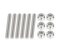 PATIKIL 5/16"-18 UNC Tige Filetée Complète, Longueur 45mm Acier Inoxydable 304 Filetage À Droite Longue Barre D'Étai Avec Écrous Pour Colliers De Serrage Suspendeurs U-Boulons 6Pcs