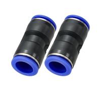 PATIKIL 5/8 Pouce Raccords Pousser Connecter 2Pcs Raccord de Tuyau d'Air en Plastique Connecteurs Pneumatiques à Dégagement Rapide Coupleur Bidirectionnel à Union Droite pour Tube, Bleu