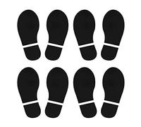 PATIKIL 5.9x2.5 Empreintes Plancher Autocollants, 4 Paires PVC Chaussures Empreinte Plancher Paroi Escaliers Décalcomanie Autocollant pour Maison Classe Décoration, Noir