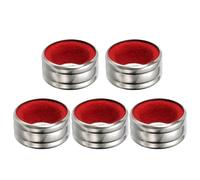 PATIKIL 5 Collerettes pour Bouteille De Bordeaux en Acier Inoxydable Et Feutre Velours Anneau Anti-Gouttes Accessoire Anti-Débordement pour Cuisine Bar Fête Boisson Rouge (Flanelle)