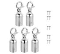 PATIKIL 5 Embouts De Corde Pour Barrière 1.3"x3.9", Lot De 5 Embouts De Finition Pour Corde De Contrôle Foule, Crochets À Ressort Pour Diviseur De File D'Attente, Ton Argenté