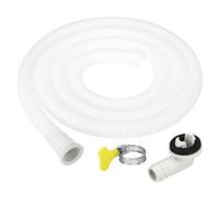 PATIKIL 5 ft Air Conditionneur Drain Tuyau Trousse, Universel Drain Connecteur Drain Tuyau avec Pince pour Mini-Division Fenêtre AC Unité Lave-vaisselle Robinet, Blanc