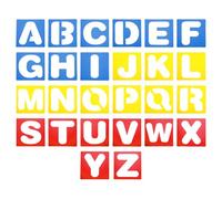 PATIKIL 5 ''Lettre Pochoirs, 26 Pack 6" x 6" Réutilisable Alphabet Pochoirs Modèles Lettre Pochoir pour Peinture sur Bois Mur, Assortiment Couleurs