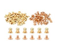 PATIKIL 5 mm Clous pour Vêtements, 50 Ensembles de Clous et Pointes en Cuir Rivets en Cône à Pointes Bouton à Tête en Métal Clous à Vis Poteaux pour Artisanat en Cuir, Ton Or