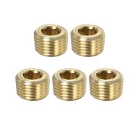 PATIKIL 5 Pack 1/8 inch Male NPT Pipe Plug Internal Hex Thread Socket | Hex Counter Sunk Solid Brass Pipe Plug Fitting Set, For Pipe Air Tanks