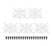 PATIKIL 5 Pcs 92mm Grille de Ventilateur Grille de Protection Argenté | avec Vis, pour Ventilateur, avec Cadre en Fer Chromé, Boîtier Anti-Poussière, pour Ordinateur PC