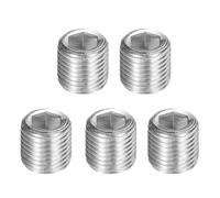 PATIKIL 5 Pcs Bouchon De Tuyau En Acier Inoxydable 304 M10 x 1 A Filetage Male A Six Pans Cremes Interne Bouchon De Tuyau A Tete Fraisee Hexagonal Pour L'etancheite, Argent