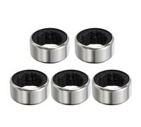 PATIKIL 5 Pcs Colliers pour Bouteilles De Bordeaux en Acier Inoxydable Et Feutre Velours Bague Anti-Gouttes Accessoires pour Cuisine Bar Fête Boisson Noir (Brillant)