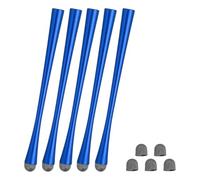 PATIKIL 5 Pcs Stylos À Pointe Fine pour Écrans Tactiles, 2 en 1 Stylo Capacitif Haute Sensibilité Universel pour Téléphone Tablette Ordinateur Portable Appareils À Écran Tactile, Bleu