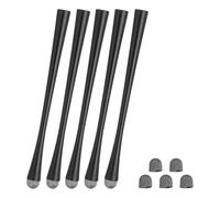 PATIKIL 5 Pcs Stylos Minces pour Écrans Tactiles, 2 en 1 Stylo Capacitif Haute Sensibilité Universel pour Téléphones Tablettes Ordinateurs Portables Écrans Tactiles, Noir