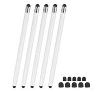 PATIKIL 5 Pcs Stylos pour Écrans Tactiles 2 en 1 Stylo Capacitif Blanc | Haute Sensibilité, Universel Pour Téléphones Tablettes Ordinateurs Portables Écrans Tactiles