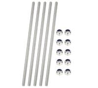 PATIKIL 5 Pcs Tige Filetée Complète, M6 x 400mm Acier Inoxydable 304 Filetage À Droite Longue Barre Filetée Avec Écrous Pour Serre-Tubes Supports Attaches U-Boulons
