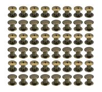 PATIKIL 50 Ensembles de Vis Chicago, Vis de Fixation à Tête Phillips M5x6mm en Acier Au Carbone Plaqué Cuivre antiques pour Rivets en Cuir, Attaches pour Albums Photo, Couleur Marron