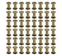 PATIKIL 50 Ensembles de Vis Chicago, Vis de Reliure à Tête Phillips M5x12mm en Acier Au Carbone Plaqué Cuivre antiques pour Rivets en Cuir, Attaches pour Ceinture en Cuir, Marron