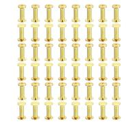 PATIKIL 50 Ensembles de Vis Chicago, Vis de Reliure à Tête Phillips M5x18mm, Rivets en Laiton pour Cuir, Connecteurs en Acier, pour Ceinture en Cuir, Albums Photo, Couleur Dorée