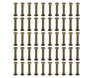 PATIKIL 50 Ensembles de Vis Chicago, Vis de Reliure à Tête Phillips M5x25mm en Acier Au Carbone Plaqué Cuivre antiques pour Rivets en Cuir, Attaches pour Ceintures, Albums Photo, Marron
