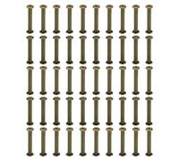 PATIKIL 50 Ensembles de Vis Chicago, Vis de Reliure à Tête Phillips M5x40mm en Acier Au Carbone Plaqué Cuivre antiques pour Rivets en Cuir, Attaches pour Ceinture en Cuir, Marron