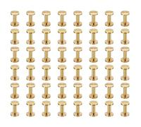 PATIKIL 50 Ensembles de Vis Chicago, Vis de Reliure Fendue M4x12mm en Laiton pour Ceinture en Cuir, Albums Photo de Scrapbooking