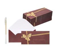 PATIKIL 50 Enveloppes Mini, 7x3 Enveloppes Pour Cartes De Visite Avec Flap En V Et Stylo À Encre Dorée Pour Invitations De Mariage, Fête De Graduation, Cadeau De Bureau, Rouge