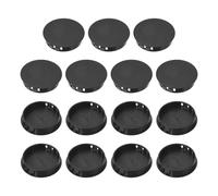 PATIKIL 50 mm/2" Bouchons De Trou en Plastique, 15 Pièces Type Flush Bouchon Rond À Clipser dans Le Panneau Tube Meuble De Cuisine Poteau De Clôture Caps D'extrémité D'insertion, Noir