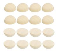 PATIKIL 50 Paquet 30mm Demi Bois Perles pour Artisanat Art Marron | Inachevé Naturel Bois Perles Rond Fente Bois Boules, Ornements Peinture