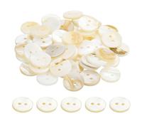 PATIKIL 50 Pcs Boutons Nacre 15mm, 2 Trous Boutons En Nacre Naturelle Pour Couture Vêtements Manteaux Costumes Chemises DIY Décoration Créative, Blanc Crème