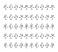 PATIKIL 50 pcs Mini Artisanat Cloches Jingle Cloches 0,6" Argent