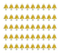 PATIKIL 50 pcs Mini Artisanat Cloches Jingle Cloches 0,6" Métal Jaune